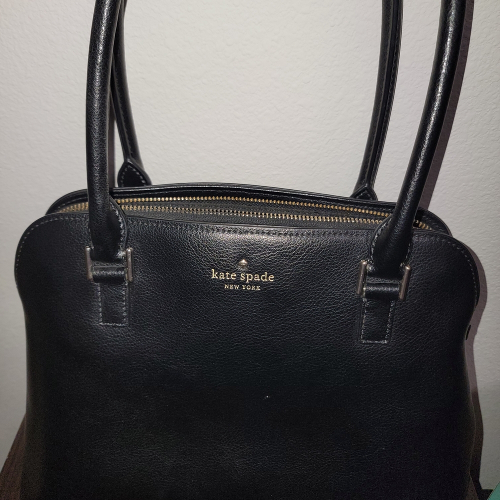 Kate Spade Black Leather Satchel Ships same or next business day